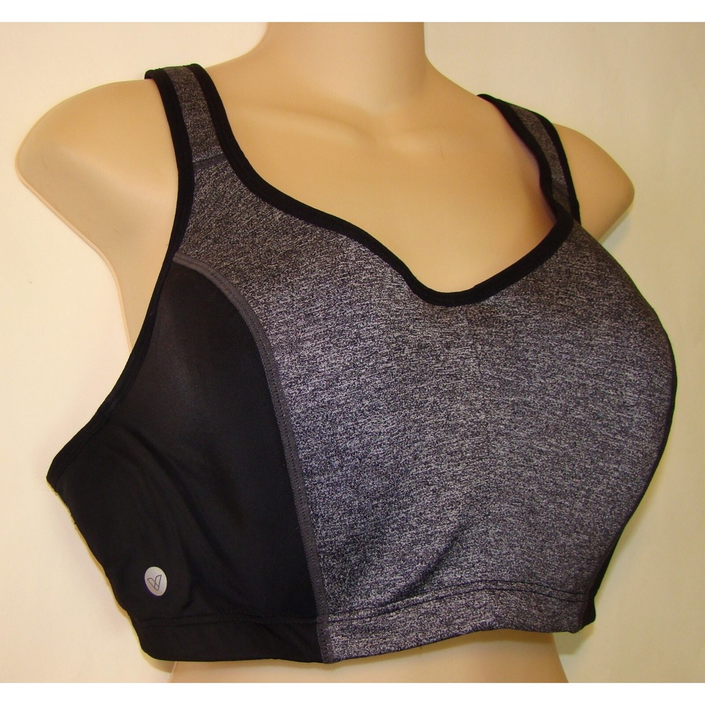 Livi Active High Impact Molded Underwire Sports Bra Black Gray Size 42D   A122